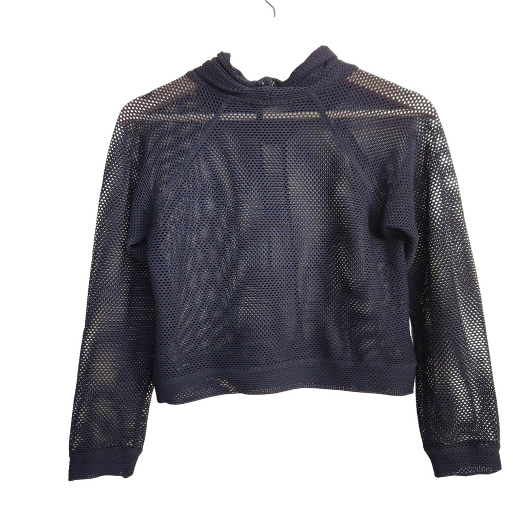 Koral Pump Open Mesh Pullover S Black Mock Neck LS Cybercore Bella Hadid Berlin - Picture 2 of 12